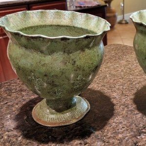 Antique Green Copper Planter RARE
